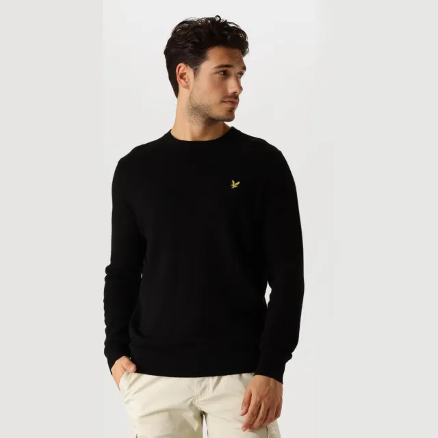 Lyle & Scott Heren Truien & Vesten Cotton Merino Crew Neck Jumper - Zwart, foto 2
