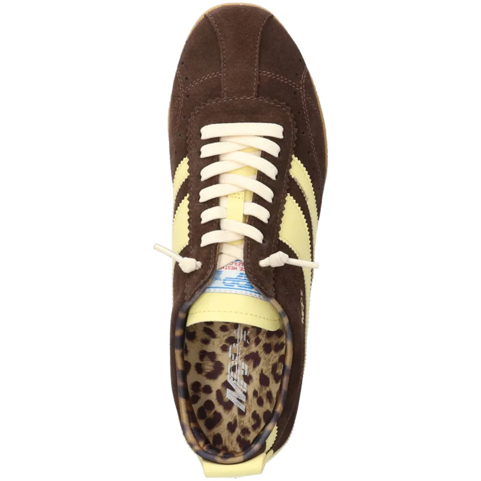 Mrp suède sneakers donkerbruin/geel, foto 3