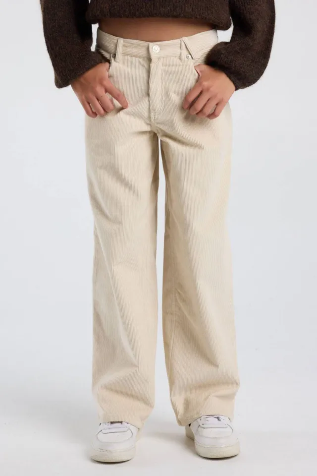 America Today Philou Jr corduroy casual broek beige, foto 4