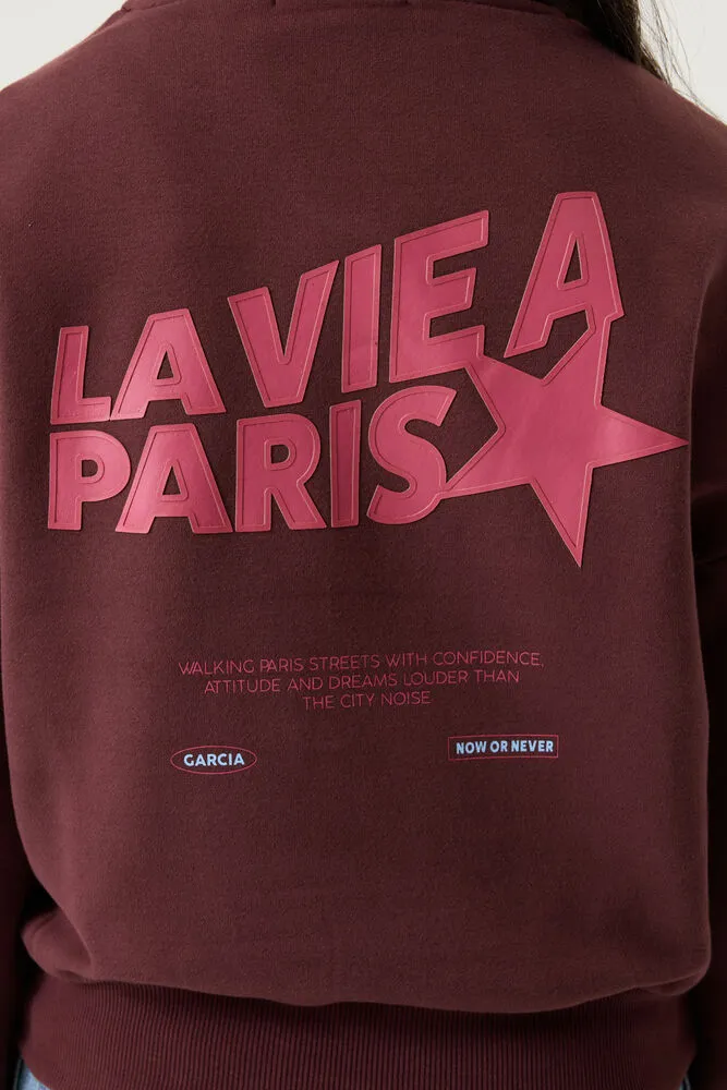 Garcia rechtvallende sweater met backprint - donkerrood, foto 6