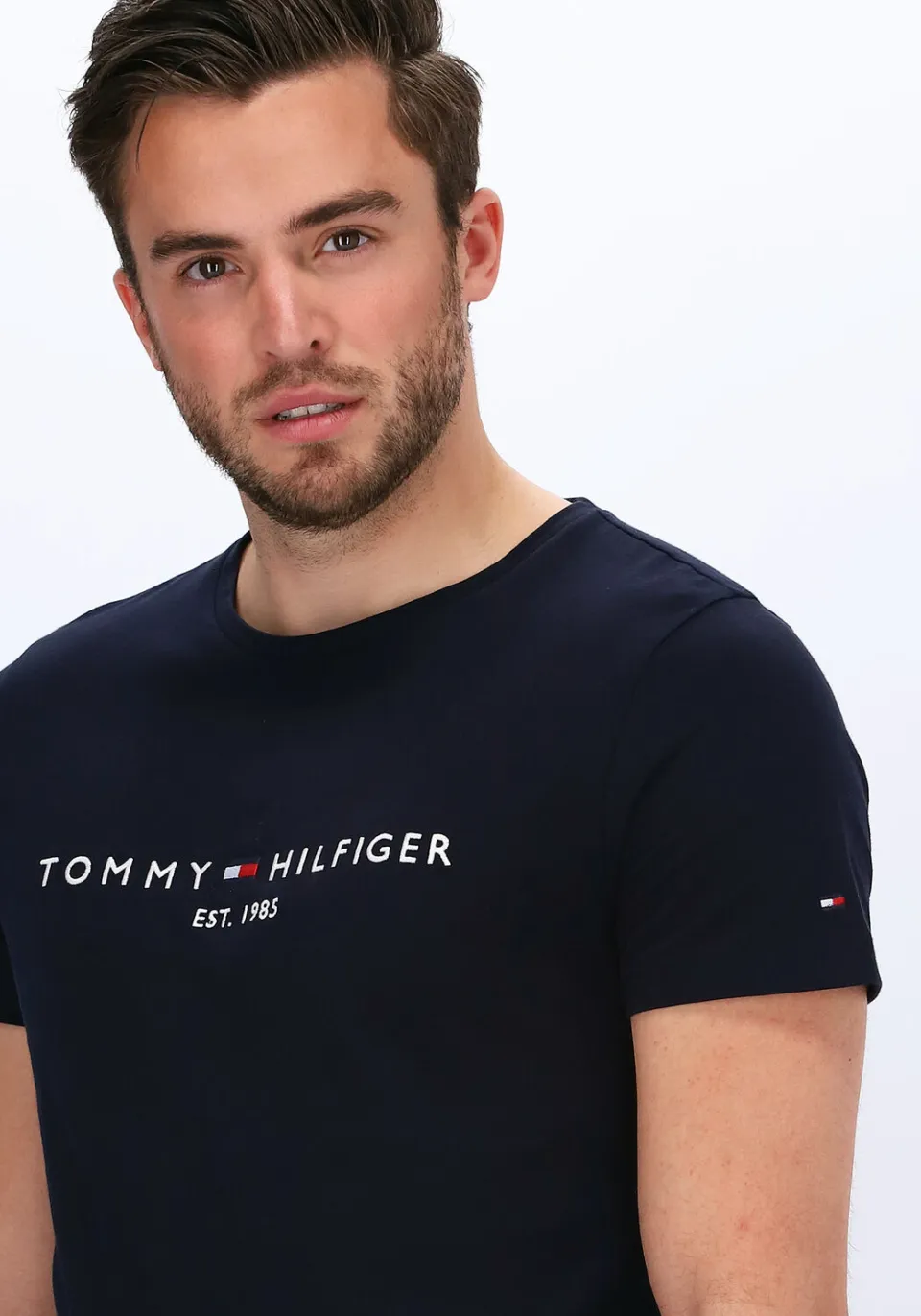 Tommy Hilfiger slim fit T-shirt donkerblauw blauw, foto 4