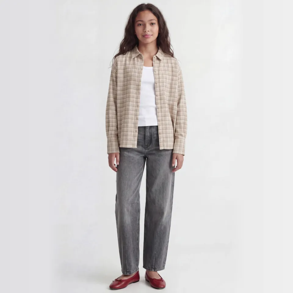 JJXX GIRL JXJAMIE geruite blouse beige bruin Beige/bruin
