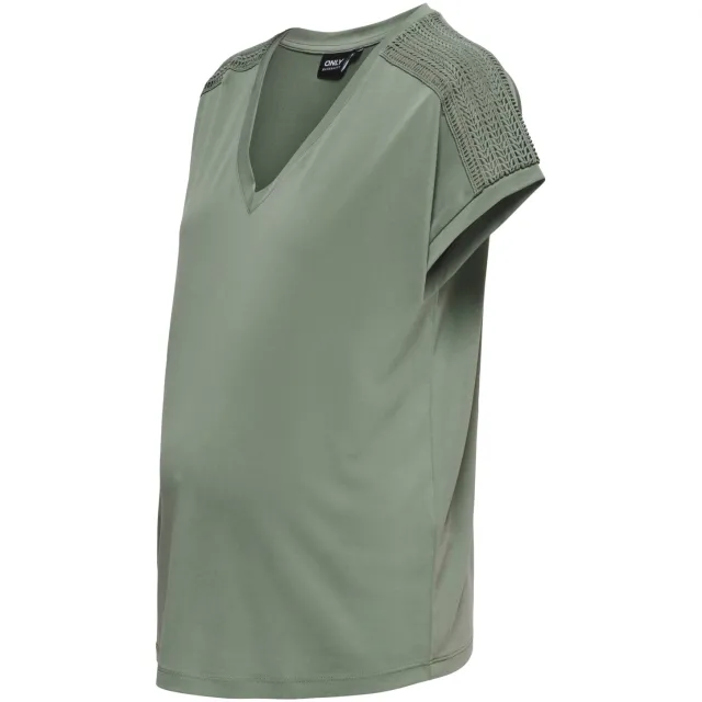 Only zwangerschaps T-shirt groen
