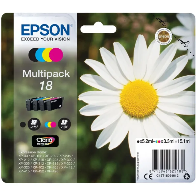 Epson 18, CMYK Multipack (Madeliefje) 4-kleuren