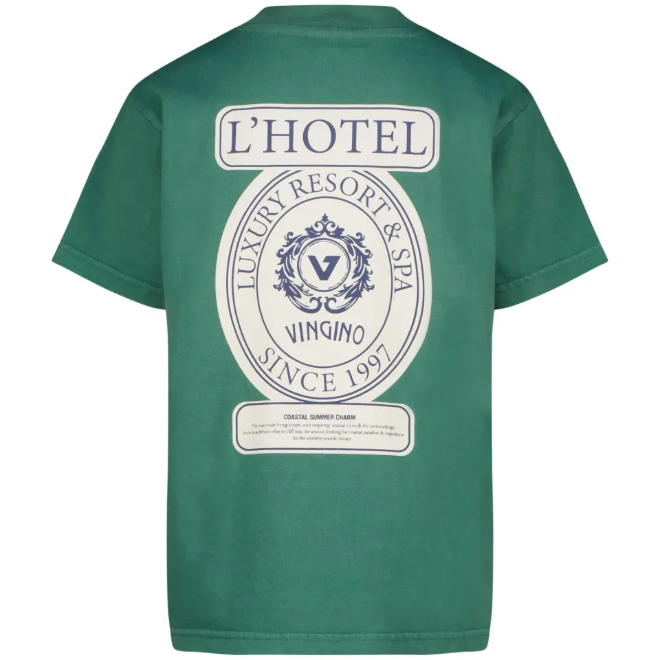 Vingino T-shirt met backprint groen, foto 3