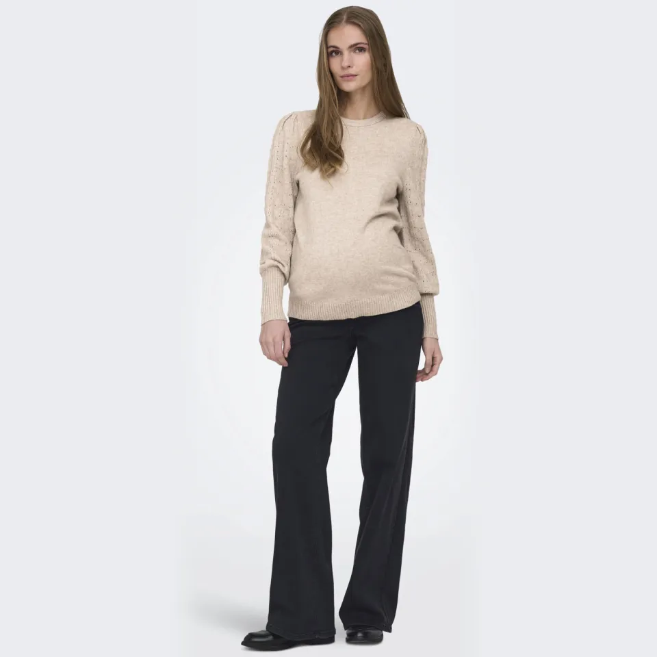 Only MATERNITY OLMMADISON zwangerschaps wide leg jeans - zwart Black denim