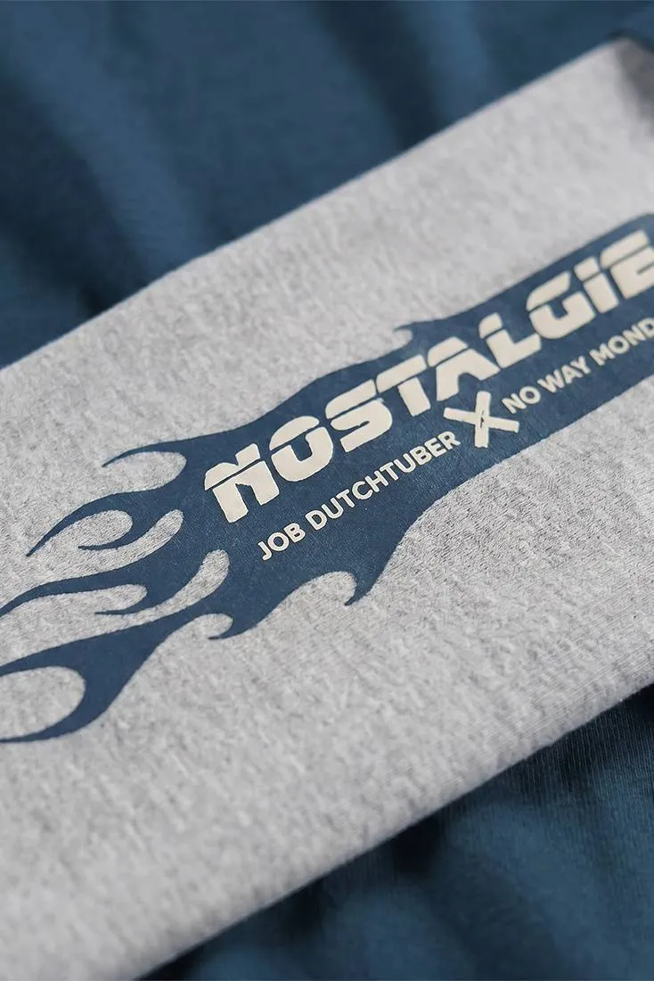No Way Monday X Job Dutchtuber oversized longsleeve met tekst - blauw/grijs, foto 6