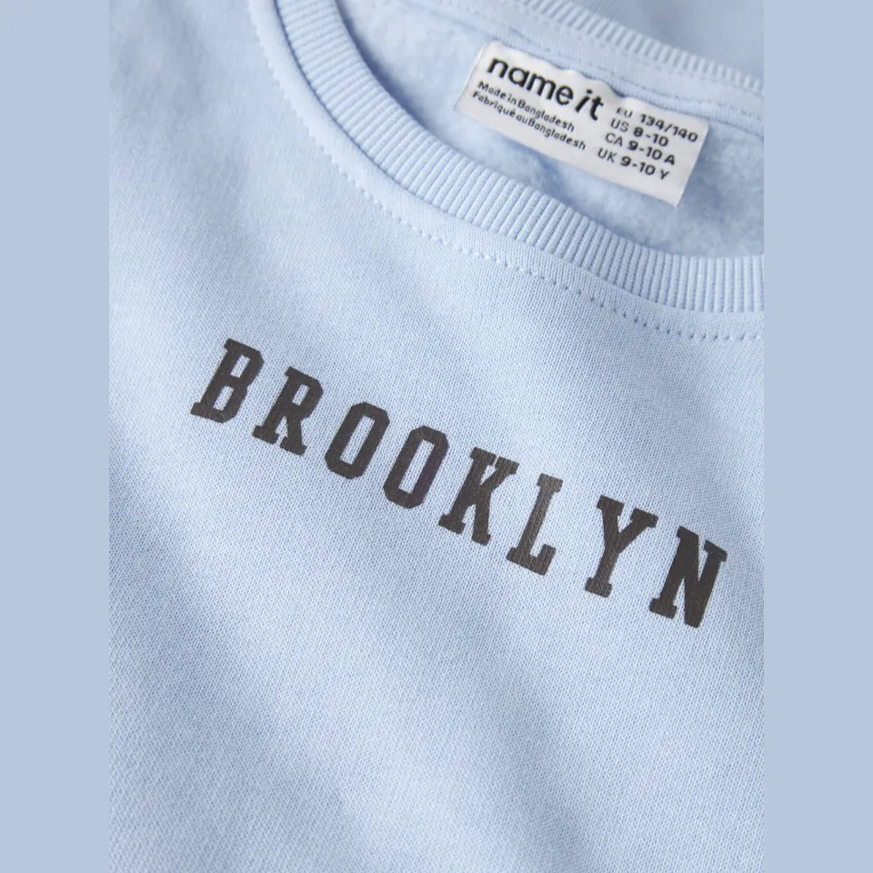 NAME IT KIDS relaxed fit sweater met backprint - lichtblauw, foto 4