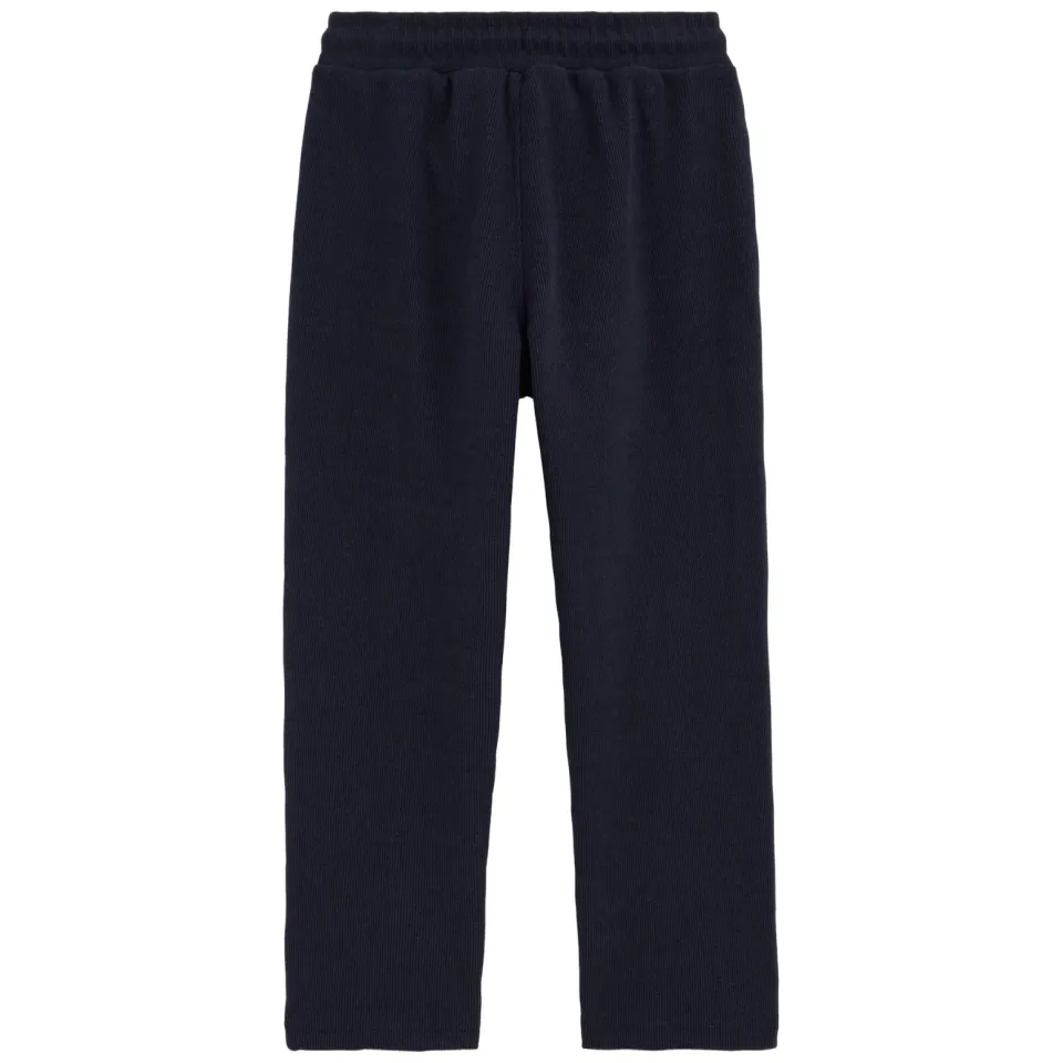 WE Fashion corduroy tapered joggingbroek donkerblauw, foto 2