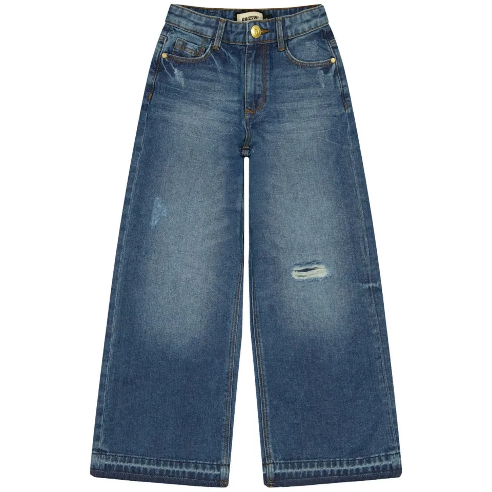 Raizzed Monaco Crafted ripped wide leg jeans met slijtage - middelblauw vintage blue, foto 2