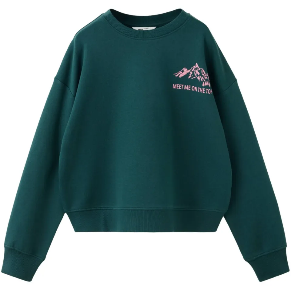 Mango Kids rechtvallende sweater met backprint - donkergroen, foto 2