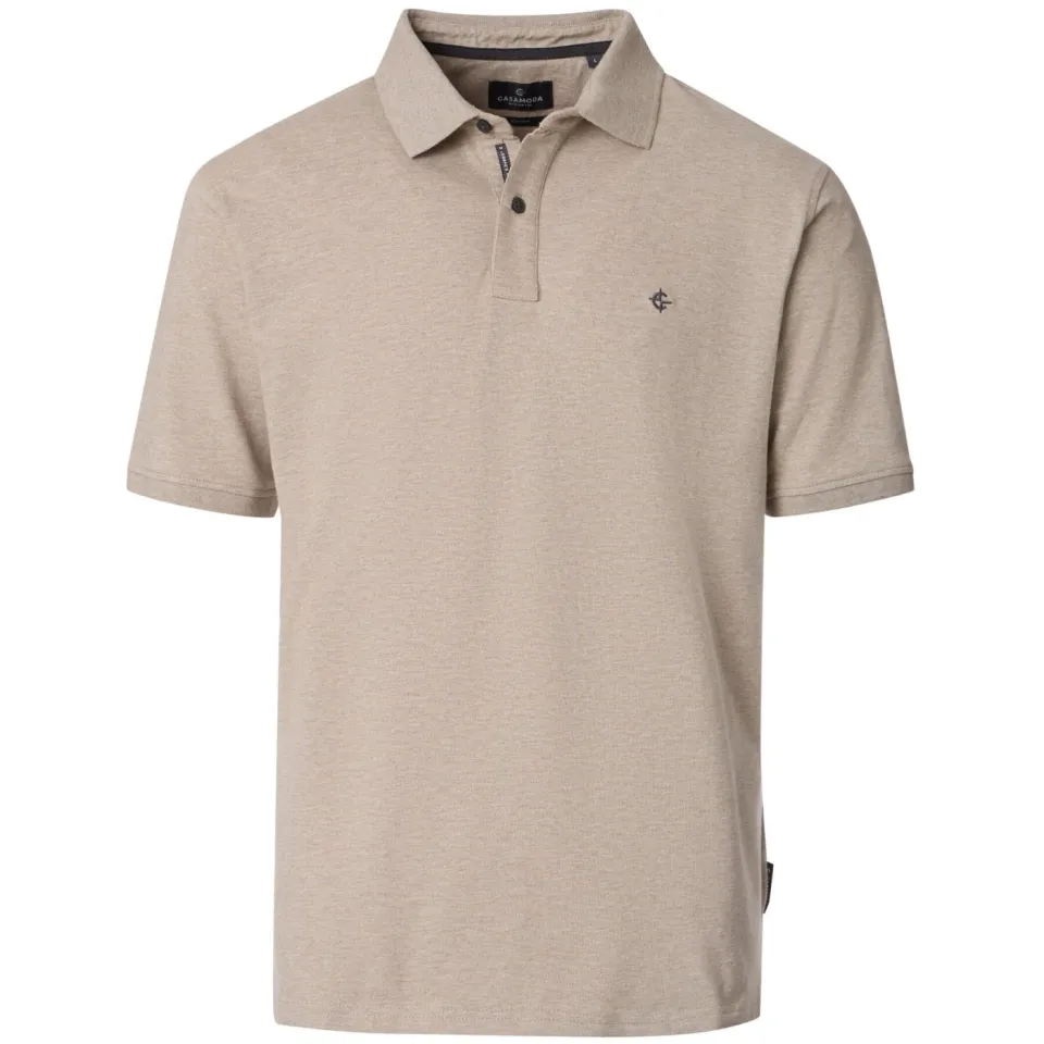Casa Moda Polo Shirt Korte Mouw Casamoda Poloshirt Beige