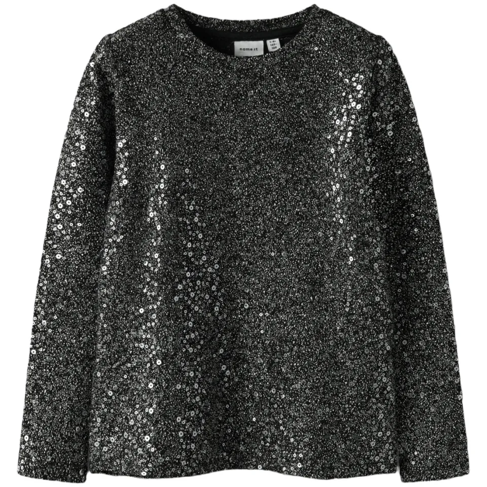 NAME IT blousetop zwart met pailletten, foto 2