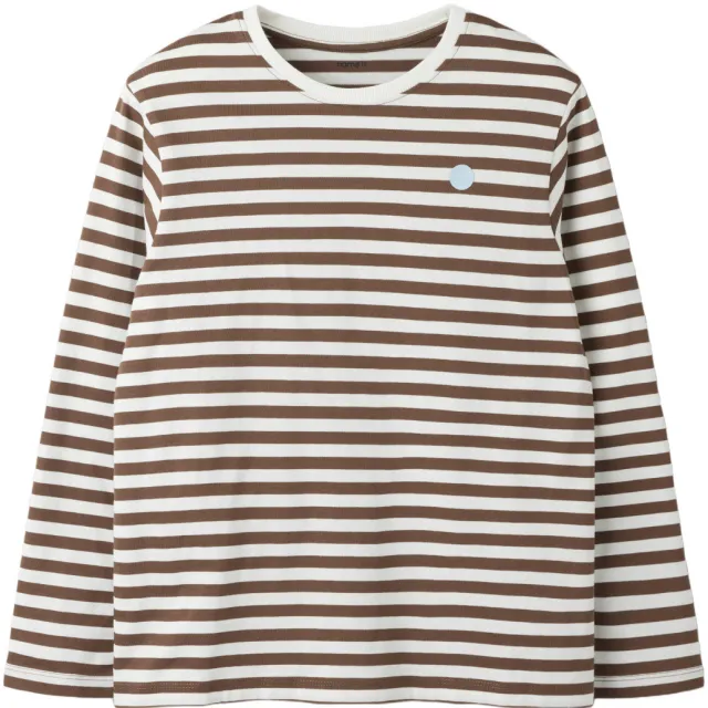 NAME IT gestreepte longsleeve bruin/wit, foto 2