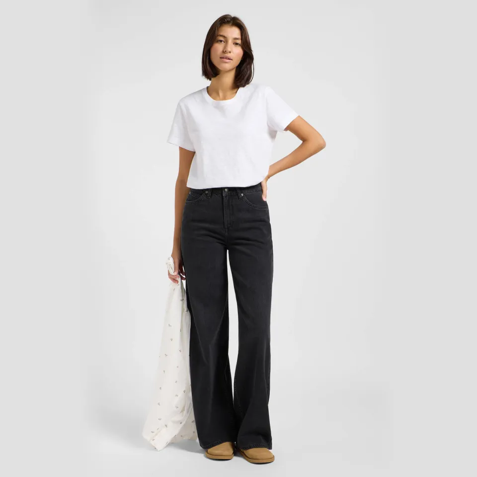 Lee high waist wide leg jeans zwart, foto 3