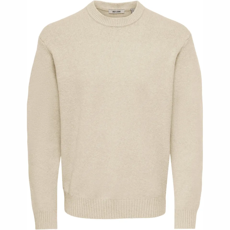 Only & Sons regular fit gebreide trui met wol - oatmeal, foto 2