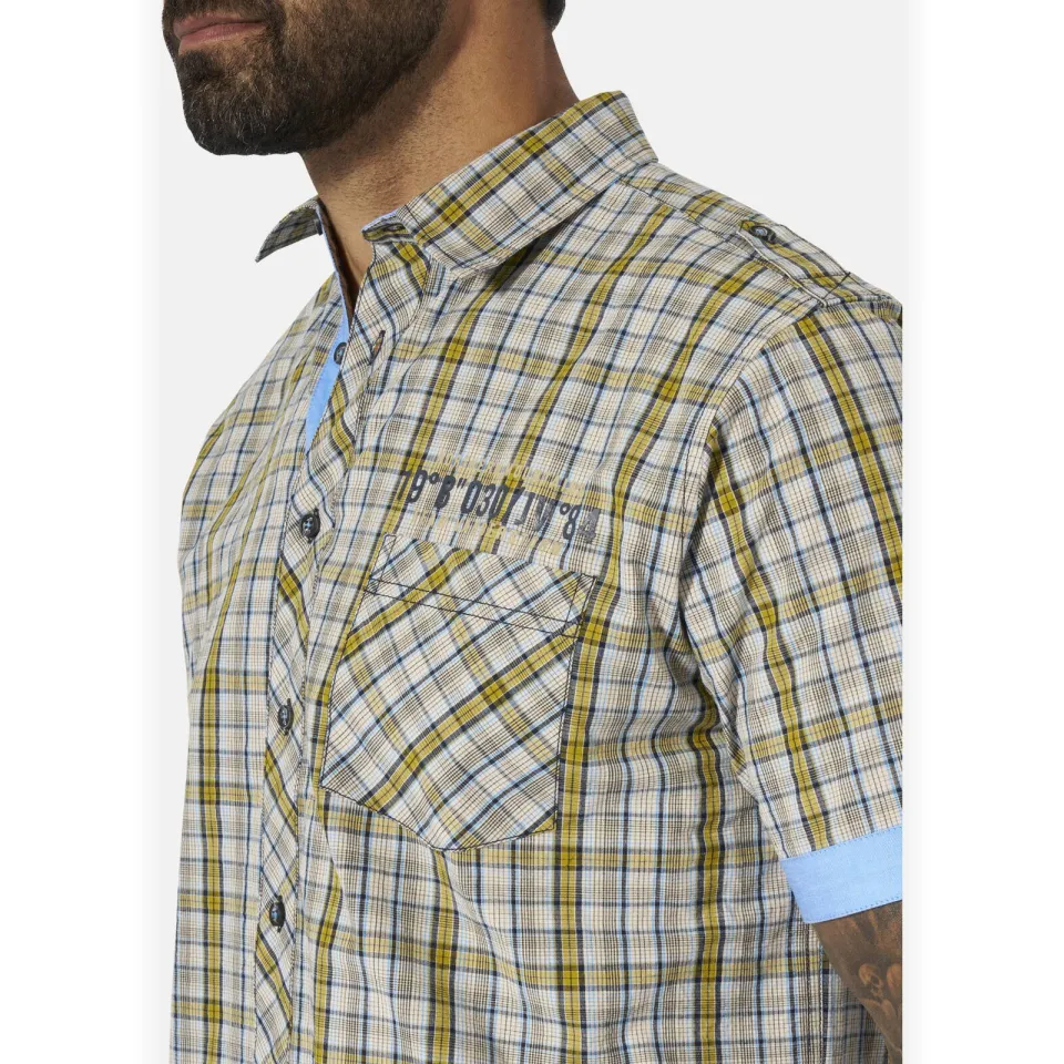 Jan Vanderstorm +FIT Collectie regular geruit casual overhemd Plus beige, foto 4