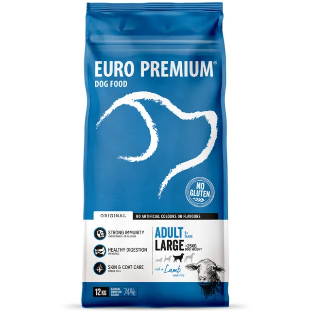 Euro Premium Adult Large lam rijst hondenvoer 12 kg