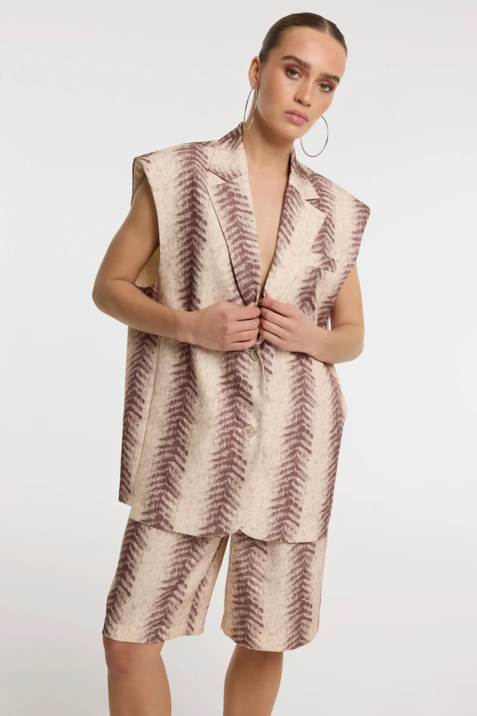 Refined Department jort met dierenprint bruin