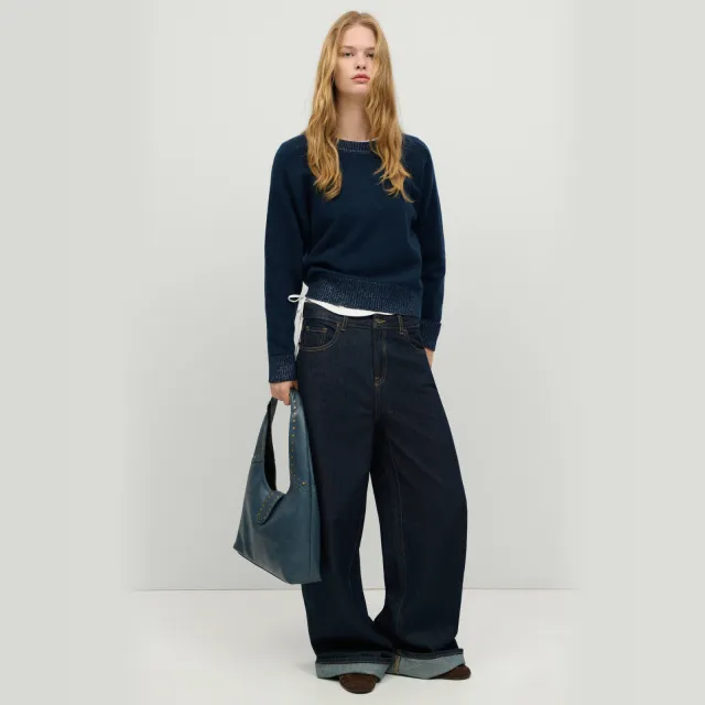 Mango TEEN gebreide trui met glitters - marineblauw