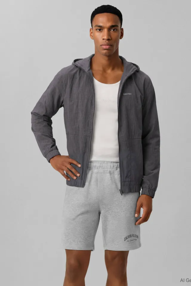 Calvin Klein JEANS relaxed sweatshort grijs Heroic Grey Htr