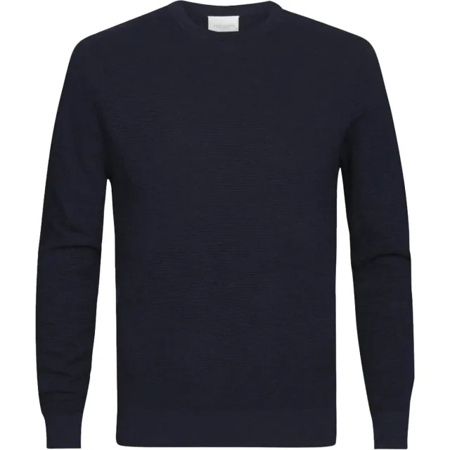 Profuomo Sweater Profuomo O-Hals Trui Navy donkerblauw