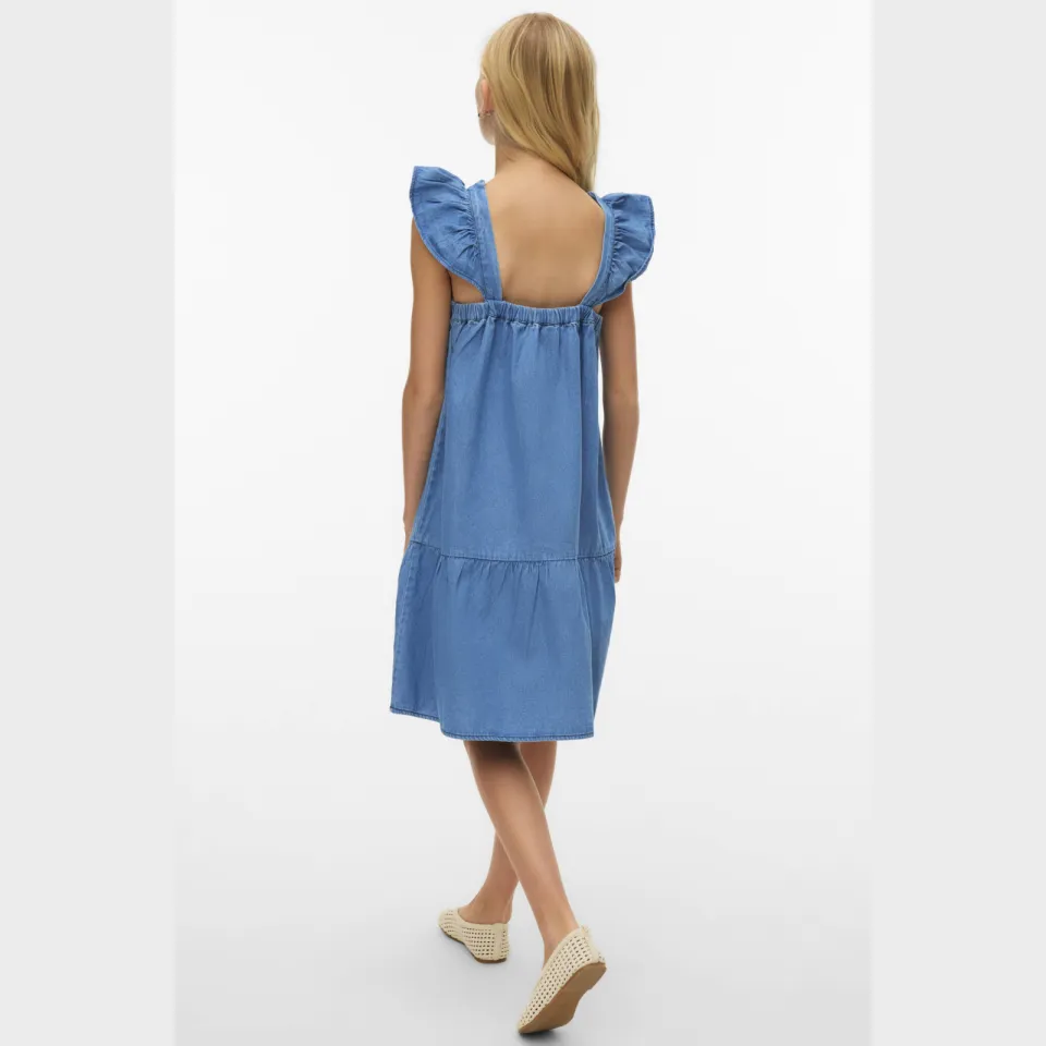 Vero Moda a-lijn jurk light blue denim, foto 4