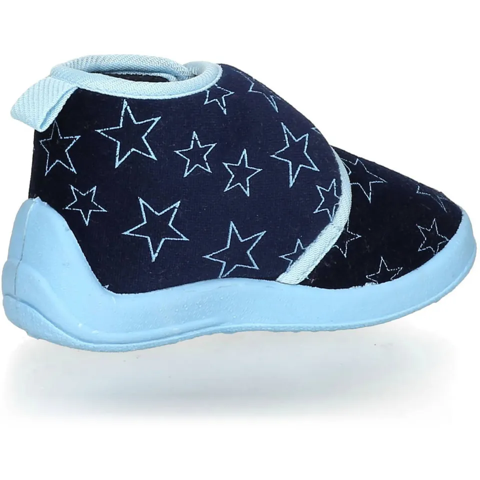 Playshoes pantoffels met sterrendessin Velcro donkerblauw/lichtblauw, foto 7