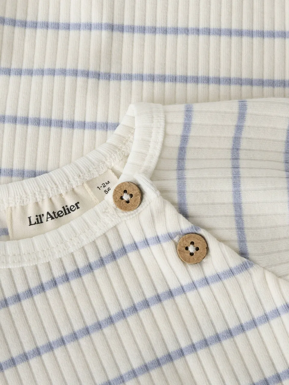 Lil' Atelier BABY gestreepte romper wit, foto 4