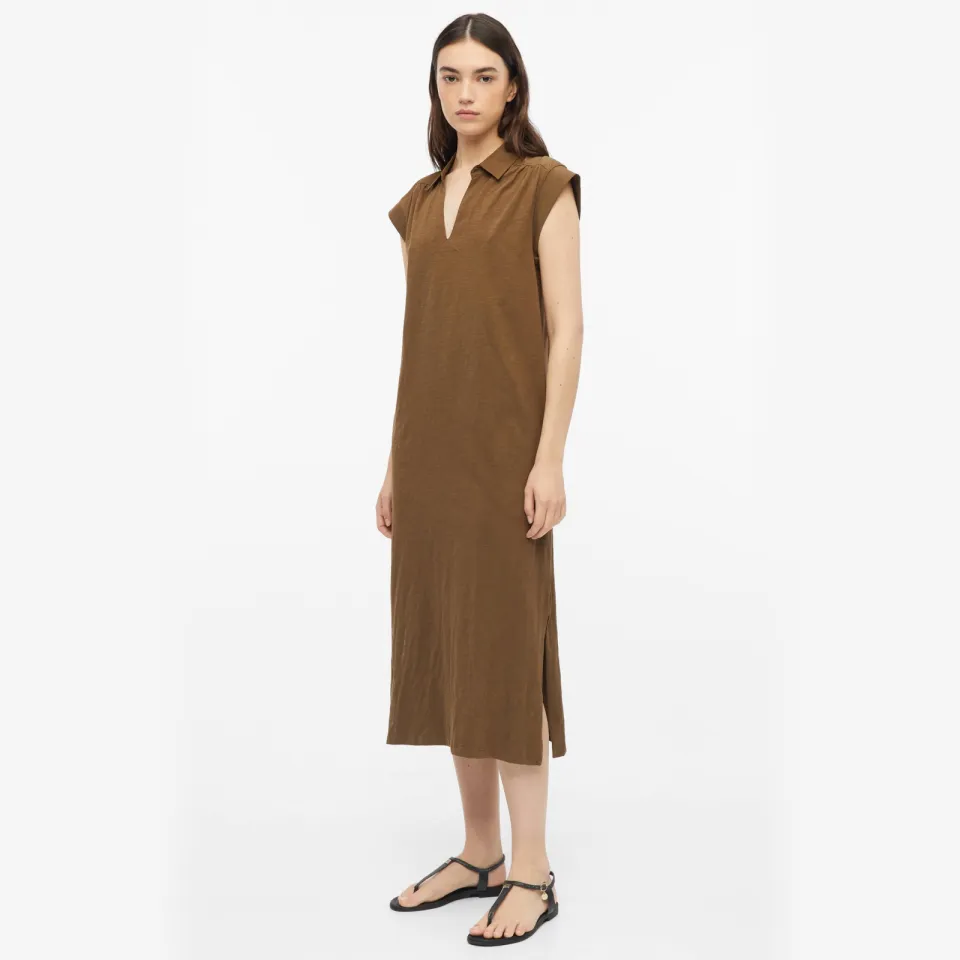 s.Oliver midi jurk bruin Middenbruin