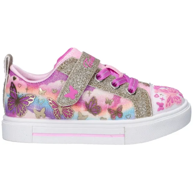Skechers imitatieleren sneakers met glitters - roze