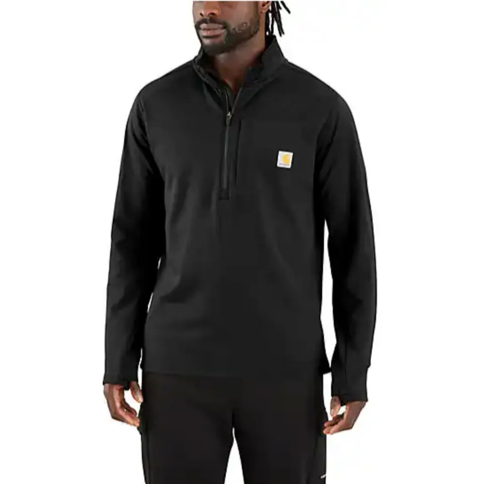 Carhartt Mock Neck Half-Zip T-Shirt - Longsleeve, zwart