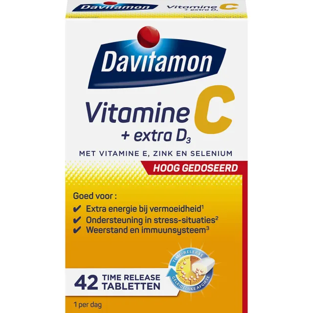Davitamon Vitamine C + Extra D3 time release tabletten, foto 2