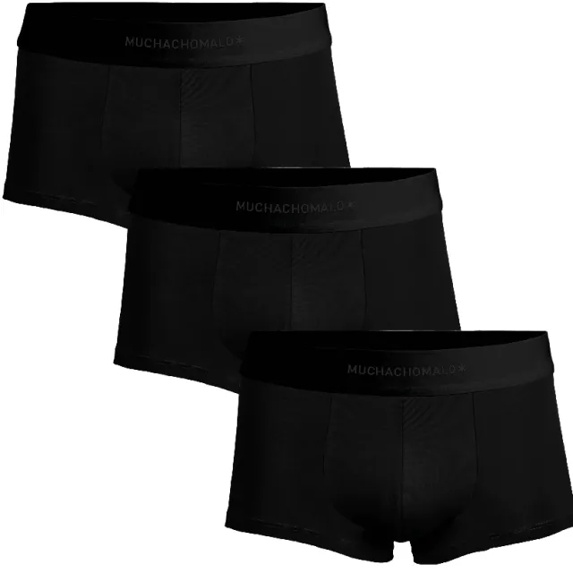 Muchachomalo Men 3-Pack Trunk Solid Zwart