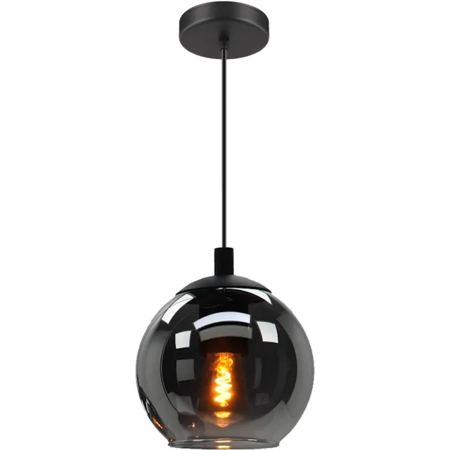 EGLO Ariscani Hanglamp - E27 - Ø 20 cm - rookglas - Zwart Zwart;Zwart-Transparant;