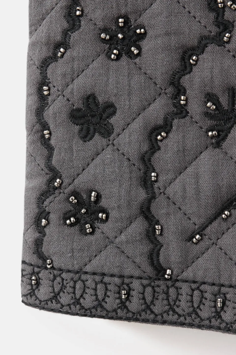 Mango Kids gebloemde gilet met borduursels - grijs, foto 8