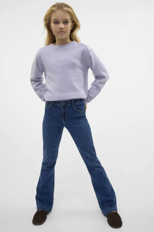 Vero Moda GIRL flared jeans VMRIVER dark blue denim