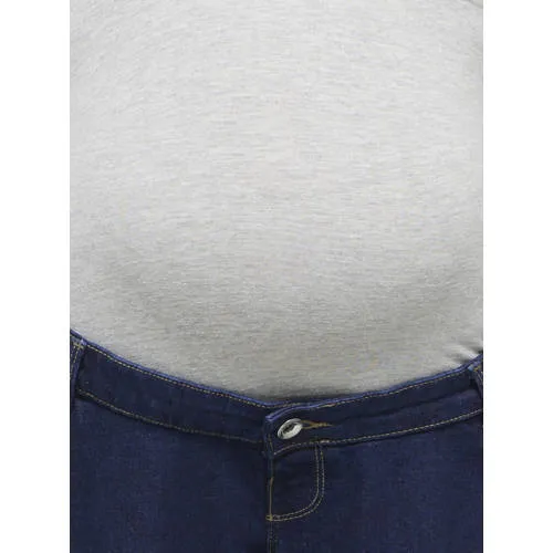 Only MATERNITY low waist zwangerschaps wide leg jeans dark blue denim, foto 6