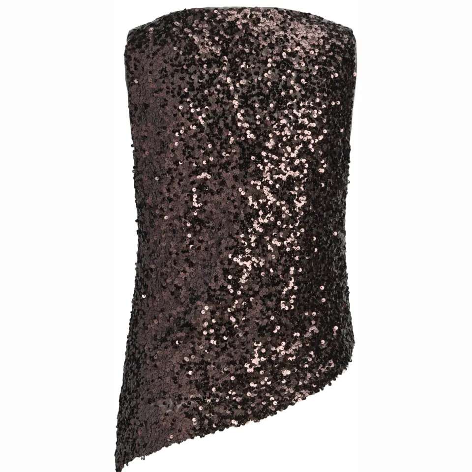 JJXX GIRL top met glitters en pailletten donkerrood, foto 3