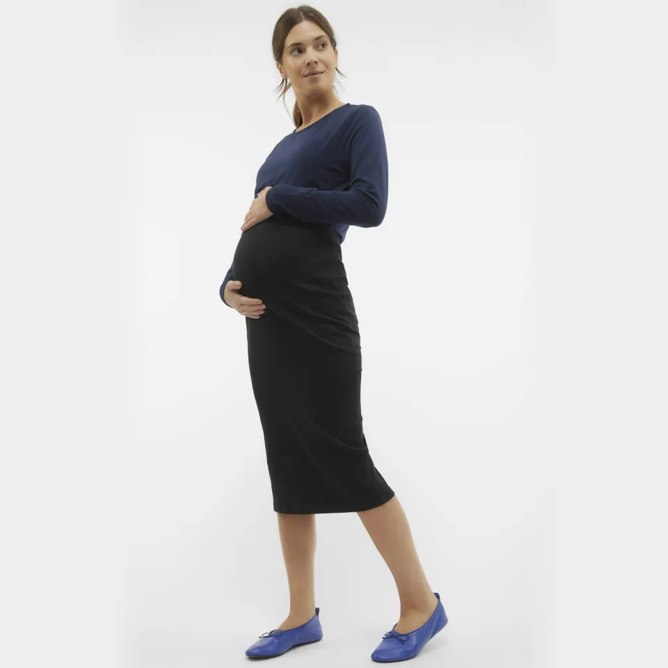 Vero Moda Maternity ribgebreide zwangerschapsrok VMMLAVENDER zwart, foto 4