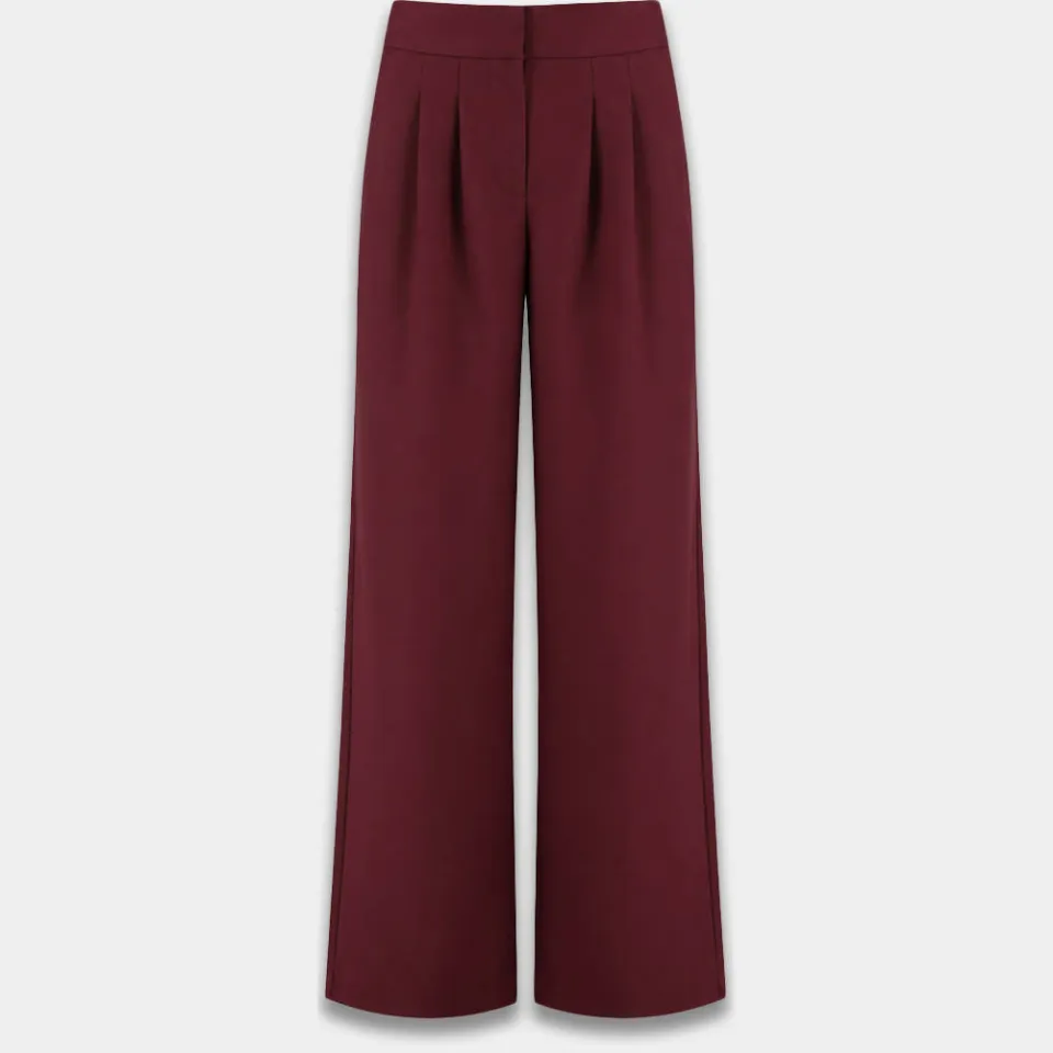 Harper & Yve wide leg broek - wijnrood, foto 2