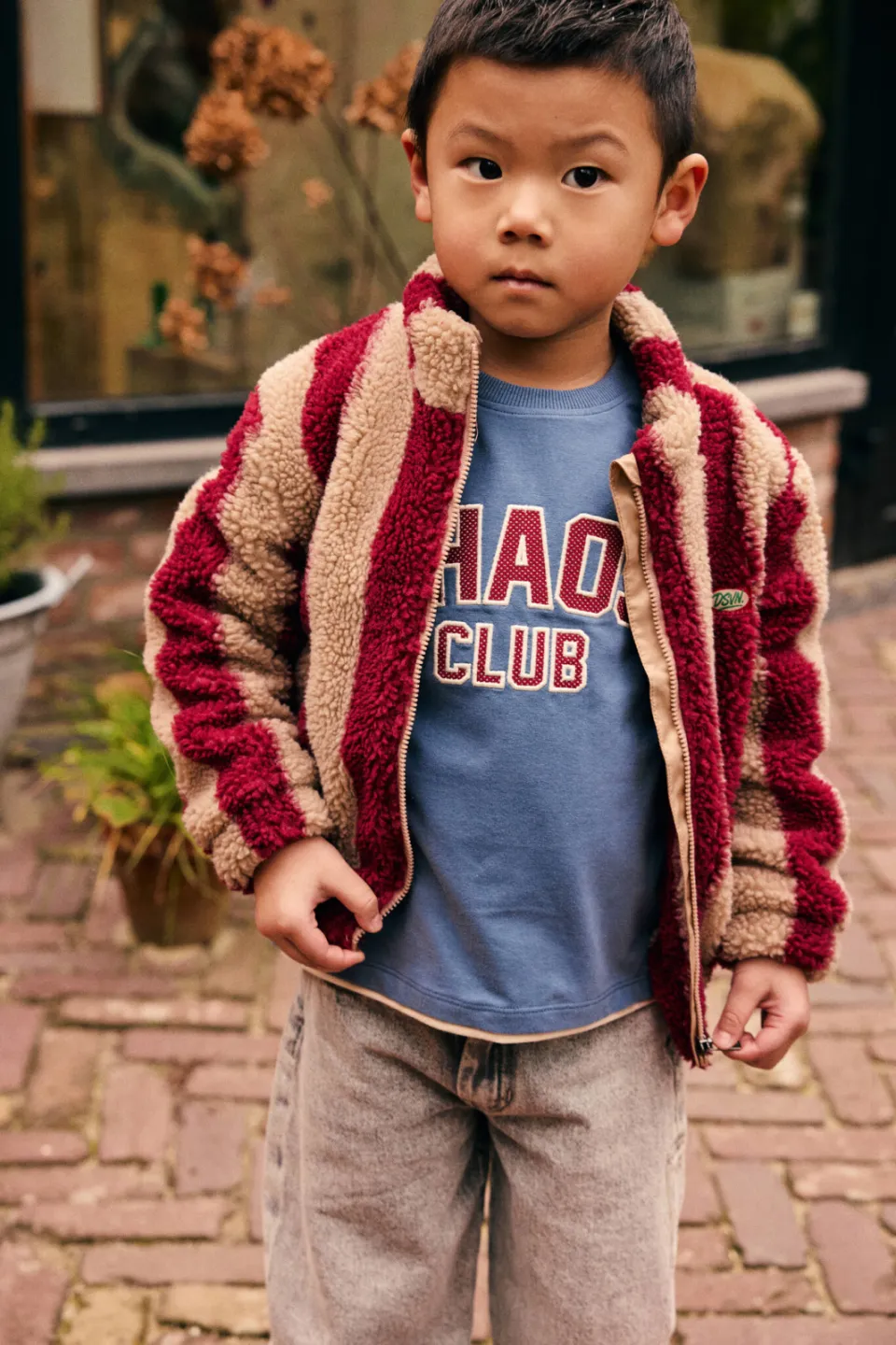 Daily7 oversized longsleeve blauw Blauw/ecru