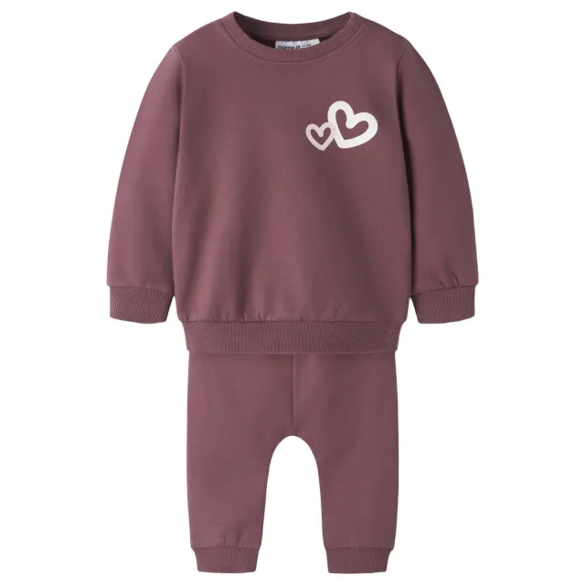 NAME IT BABY set met print - paars