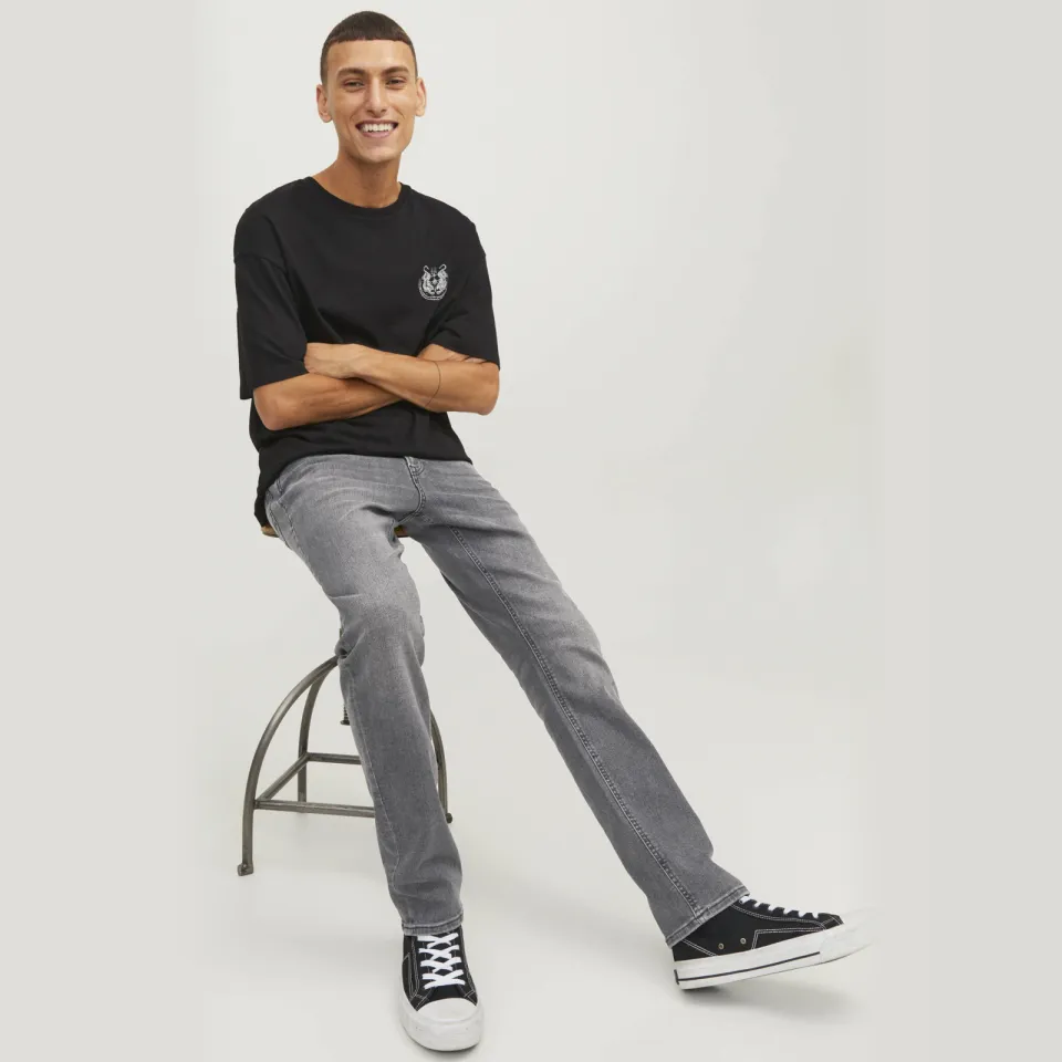 Jack & Jones JEANS INTELLIGENCE slim fit jeans JJIGLENN black denim, foto 2