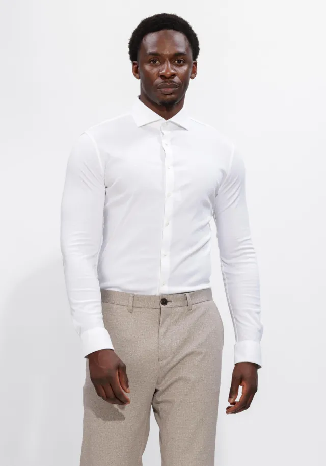 Desoto Luxury Slim Fit jersey overhemd wit