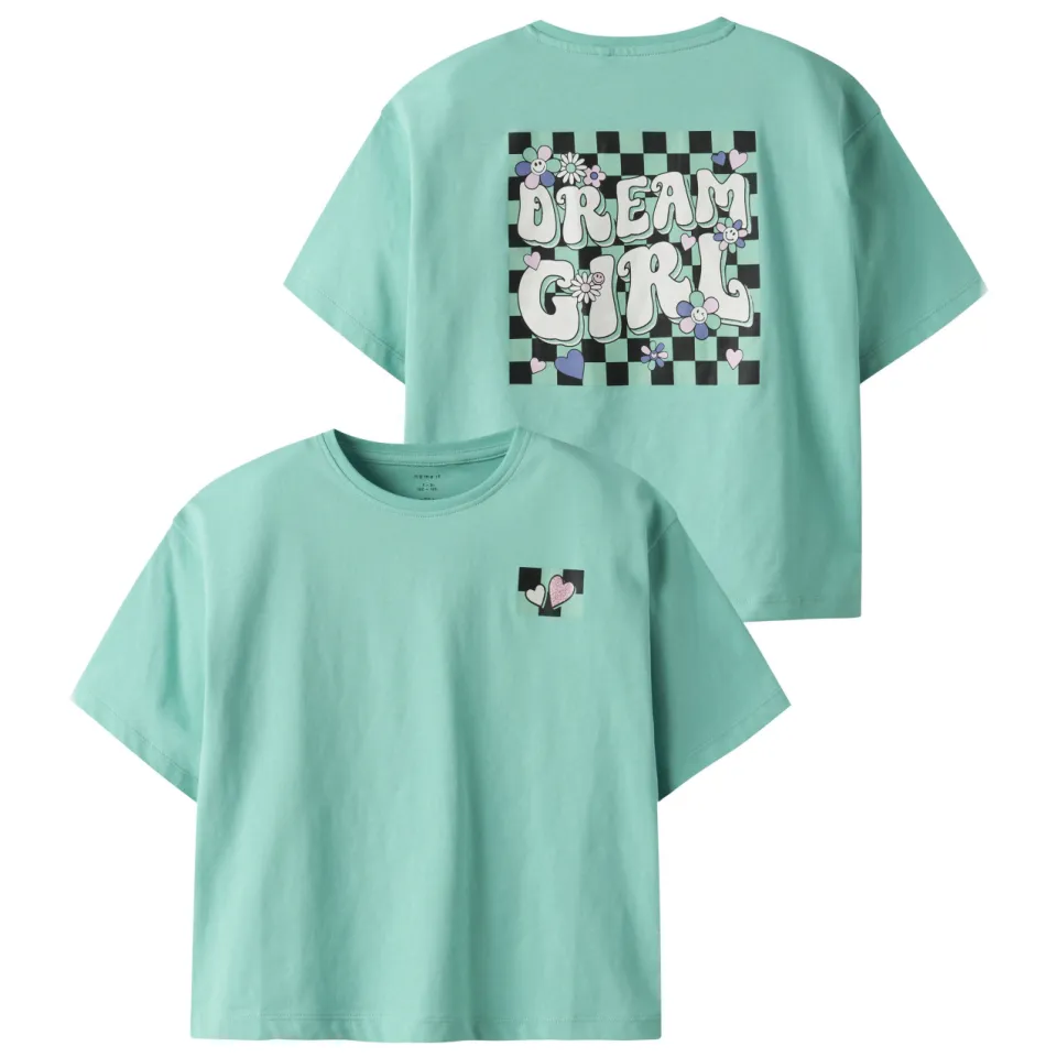 NAME IT T-shirt met backprint mintgroen, foto 3