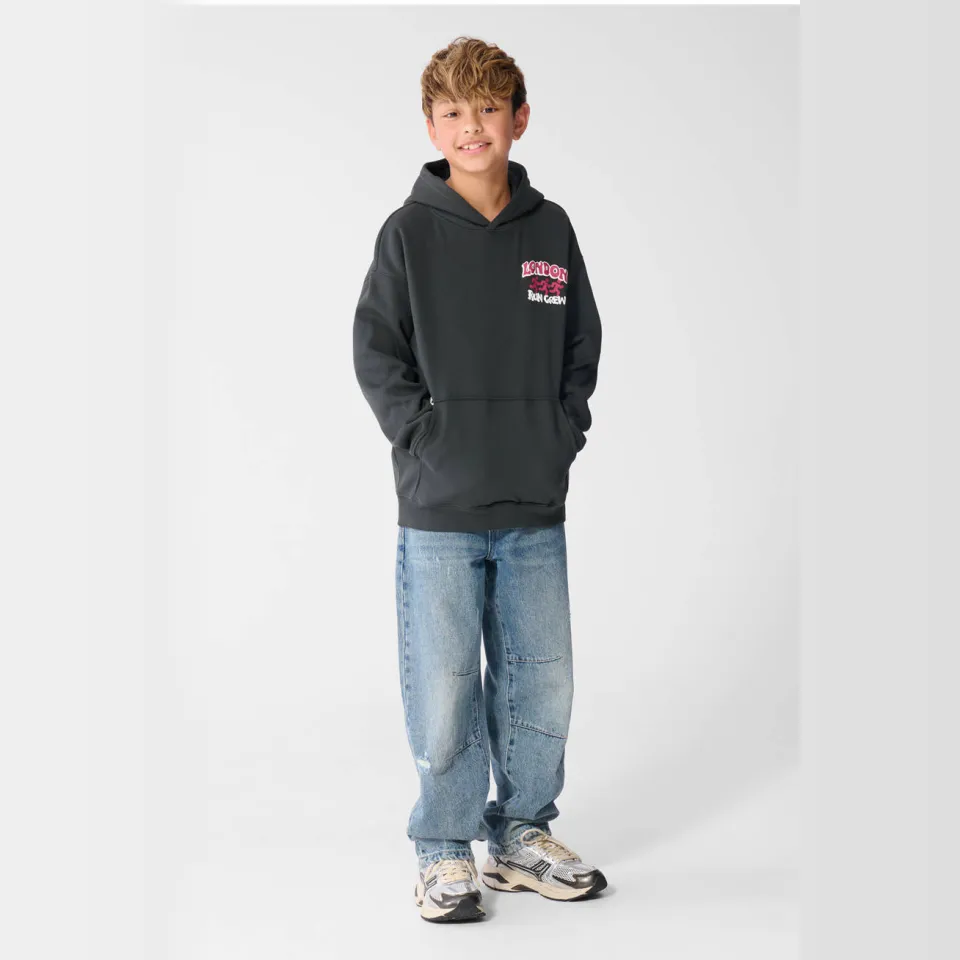 Shoeby sweater met backprint - donkergrijs/rood
