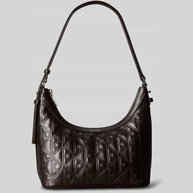 Calvin Klein schoudertas donkerbruin met reliëflogo, foto 2