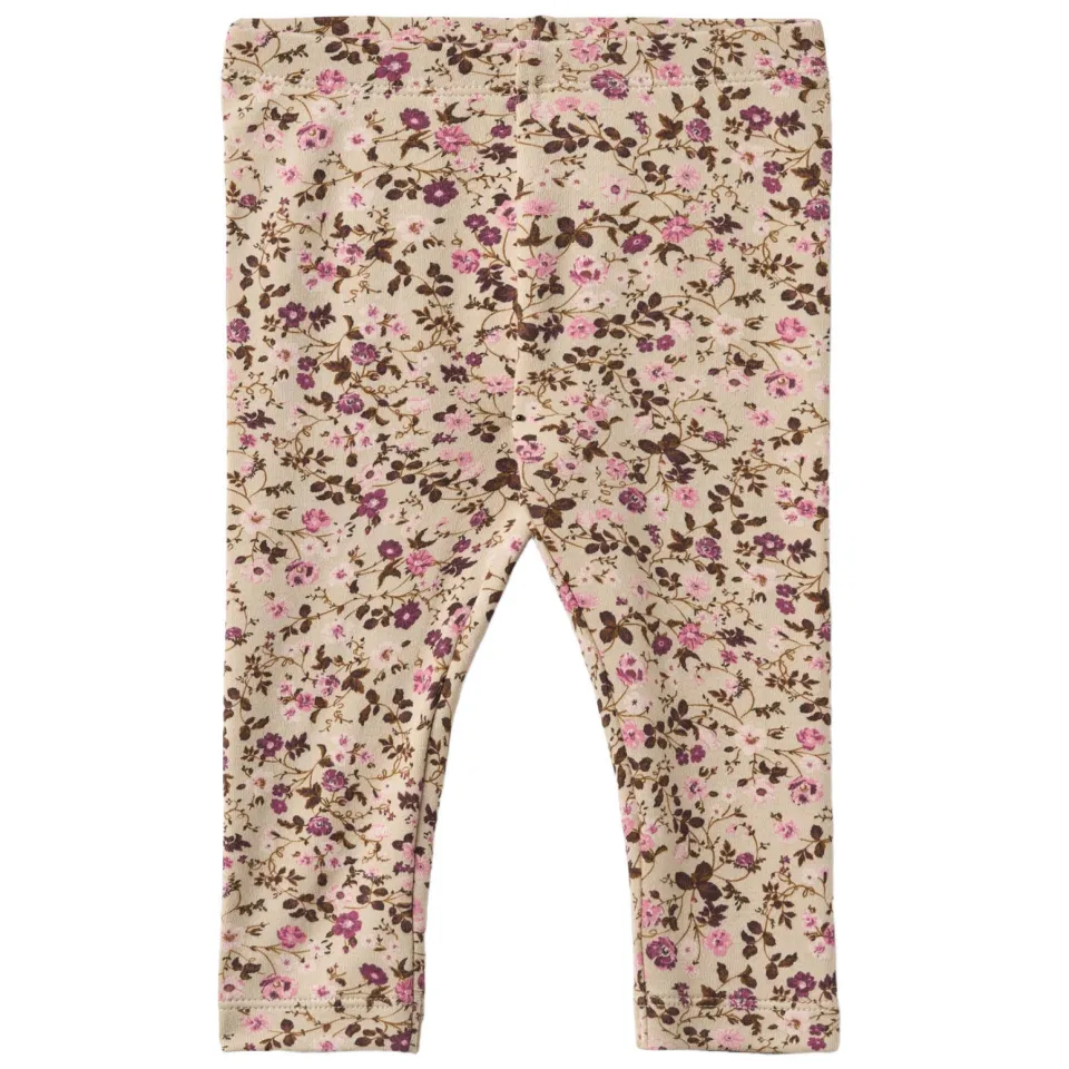 Wheat slim fit gebloemde legging beige/roze/paars, foto 2