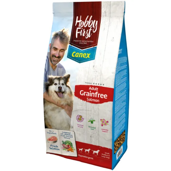 HobbyFirst Canex Adult zalm graanvrij hondenvoer 12 kg